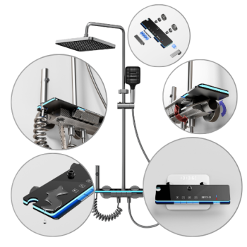 Nowoczesny zestaw Prysznicowy Kolumna Natryskowy Deszczownica, REGULOWANY